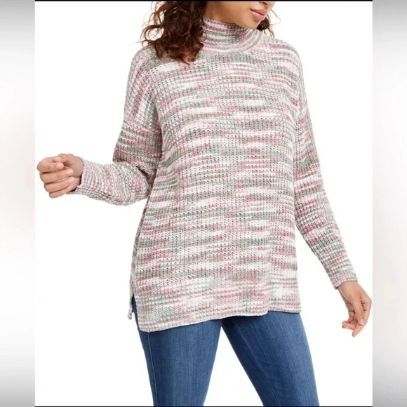 Hippie Rose Women XL Chenille Mock Turtleneck Knit Sweater Pink, Sage Green - Picture 1 of 11